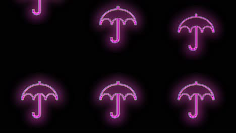 Pulsing-neon-pink-umbrella-pattern-in-rows-8