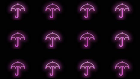 Pulsing-neon-pink-umbrella-pattern-in-rows-9