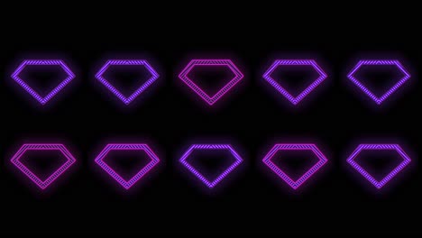 Pulsing-neon-purple-diamonds-pattern-in-rows-5