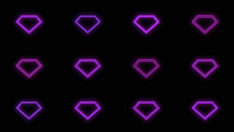 Pulsing-neon-purple-diamonds-pattern-in-rows-9