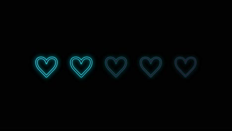 Pulsing-neon-blue-hearts-pattern-in-rows-7