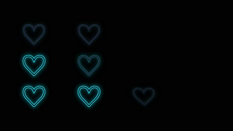 Pulsing-neon-blue-hearts-pattern-in-rows-9