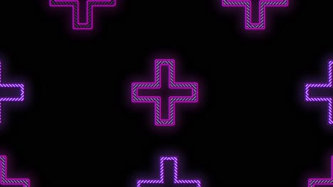 Crosses-shape-pattern-with-pulsing-neon-purple-light-8