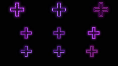 Crosses-shape-pattern-with-pulsing-neon-purple-light-9