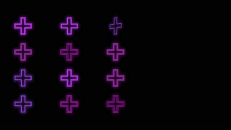 Pulsing-neon-purple-crosses-pattern-in-rows-11