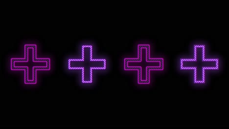 Crosses-shape-pattern-with-pulsing-neon-purple-light-11
