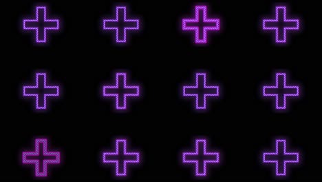 Pulsing-neon-purple-crosses-pattern-in-rows-12