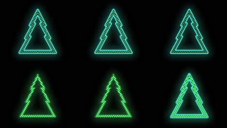 Neon-green-Christmas-trees-pattern-on-black-gradient-12