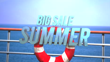 Summer-Big-Sale-with-red-lifebuoy-on-passenger-ship-in-ocean