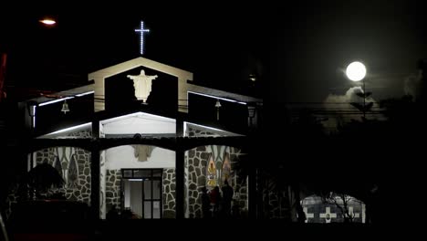 Moonlight-shines-down-on-a-South-Pacific-church