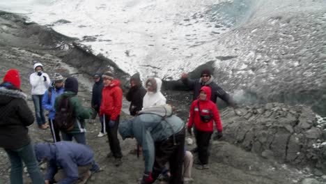 A-group--hikers-prepares-to-scale-a-glacier