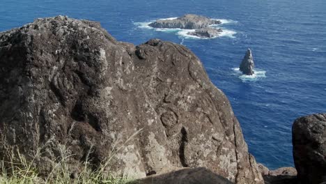 Mysterious-stone-carvings-adorn-a-lookout-spot-for-birdmen-on-Easter-Island