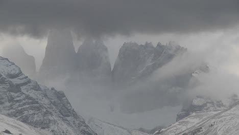 A-beautiful-time-lapse-shot-of-clouds-moving-over-the-mountains-in-Torres-Del-Paine-Patagonia-Argentina