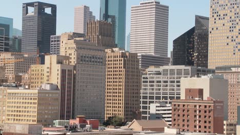 Close-of-Houston-skyline-on-a-bright-sunny-day