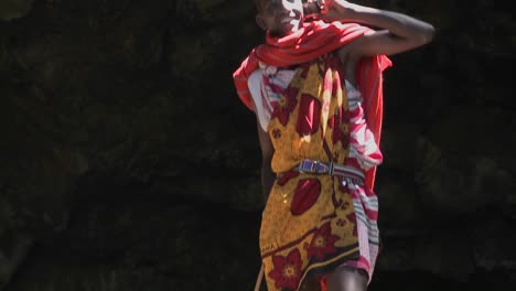 A-Masai-warrior-boy-talks-on-a-cell-phone