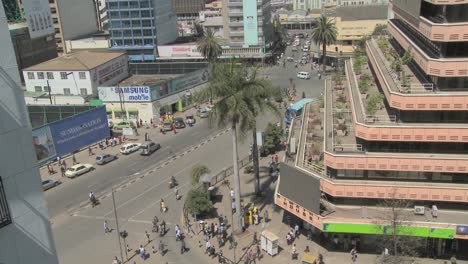 A-street-and-office-building-view-of-downtown-Nairobi-Kenya