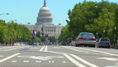 Bicycles-pedal-down-Pennsylvania-Ave-towards-the-US-Capitol-building-in-Washington-DC-1