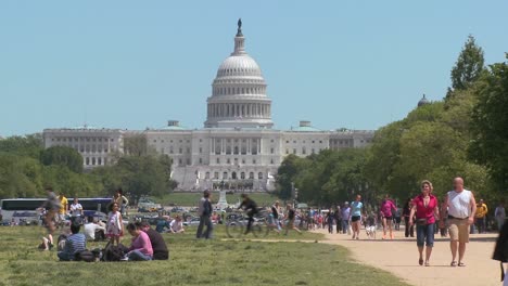 Summertime-in-Washington-DC-brings-out-tourists-near-the-Capitol-Dome
