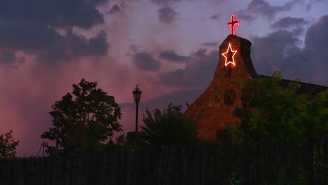 An-adobe-church-at-dusk-1