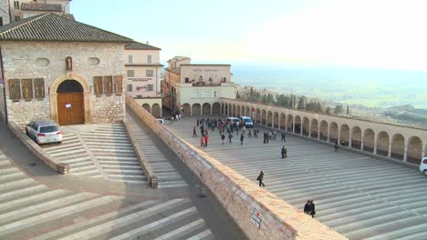 A-view-over-the-main-church-in-the-town-of-Assisi-Italy