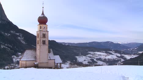 An-Eastern-church-in-a-snowbound-Tyrolean-village-in-the-Alps-in-Austria-Switzerland-Italy-Slovenia-or-an-Eastern-European-country