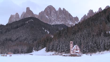 A-beautiful-church-is-nestled-in-the-Alps