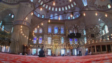 The-interior-of-the-Blue-Mosque-in-Turkey