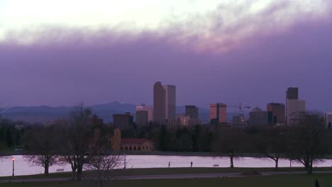 The-skyline-of-Denver-Colorado-skyline-at-dusk-in-purple-light