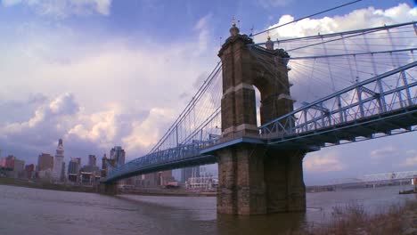 A-bridge-over-the-Ohio-River-leads-to-Cincinnati-Ohio-in-time-lapse
