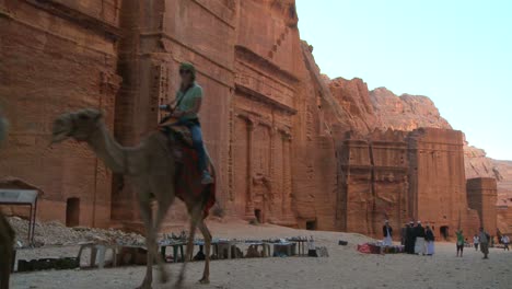 Un-Camello-Pasa-Por-Las-Ruinas-De-Petra-Jordan