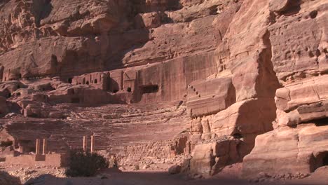 Pan-across-the-ancient-amphitheater-in-the-ancient-Nabatean-ruins-of-Petra-Jordan