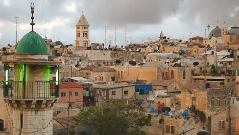 Mosques-churches-and-synagogues-line-the-skyline-across-a-neighborhood-in-the-Old-City-of-Jerusalem-israel