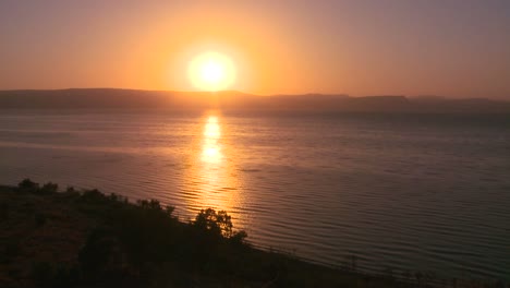 A-beautiful-sunset-over-the-Sea-Of-Galilee-in-Israel