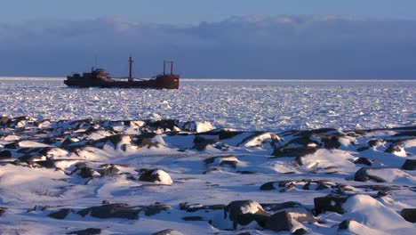 A-ship-sits-trapped-in-the-ice-of-frozen-Hudson-Bay-Churchill-Manitoba-Canada-2