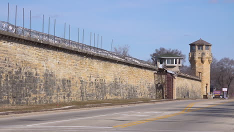 Establishing-shot-of-the-defunct-old-Joliet-prison-near-Chicago-Illinois-1