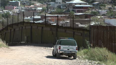 A-border-patrol-vehicle-is-stationed-at-a-border