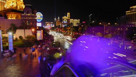 A-time-lapse-of-vehicles-and-people-at-night-in-Las-Vegas