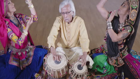 Indian-Percussion-Musician-with-Dancers-11