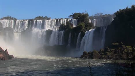 A-slow-pan-across-beautiful-Iguacu-Falls