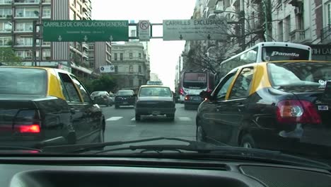 Taxi-in-Buenos-Aires-late-afternoon-busy-street-in-Buenos-Aires-Argentina