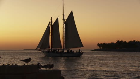 A-beautiful-sailing-ship-at-sunset-1