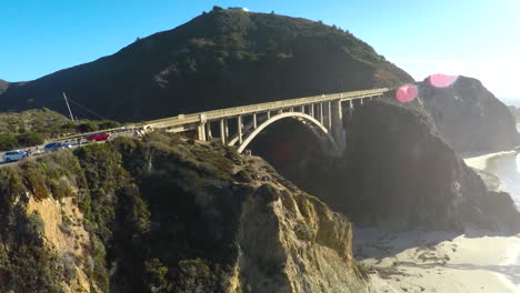 A-nice-aerial-of-the-Bixy-Bridge-along-coastal-California's-Highway-One