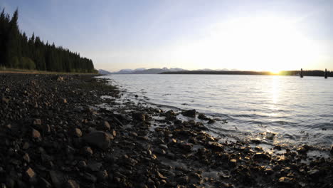 Fast-time-lapse-of-the-sunset-and-tide-retreating-on-the-beach-in-Glacier-Bay-National-Park-in-Gustavus-Alaska