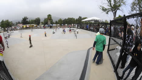 Time-lapse-of-skateboarders-at-the-grand-opening-of-Ojai-Skate-Park-in-Ojai-California