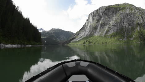 POV-boat-ride-cruising-through-a-glassy-waters-in-Fords-Terror-in-Tracy-ArmFords-Terror-Wilderness-Area-Southeast-Alaska-1