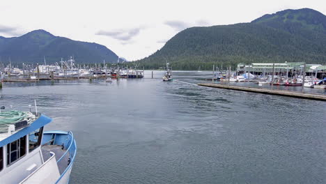 Nice-shot-of-a-fishing-boat-in-Alaska-entering-Petersburg-Dock