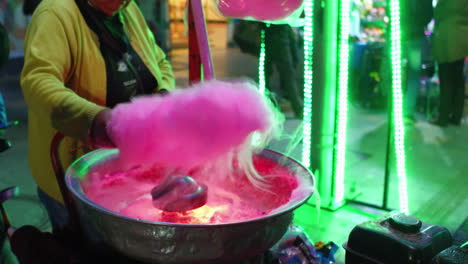 Cotton-candy-is-made-at-a-small-food-stall-in-South-America