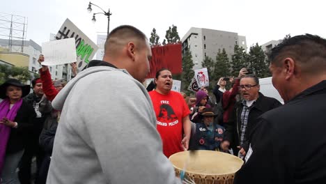 Native-Americans-pound-drums-in-Hollywood-marching-and-chanting-against-the-Dakota-access-pipeline-1