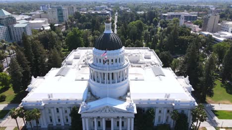 An-Excellent-Aerial-Shot-Of-The-Capitol-Building-In-Sacramento-California