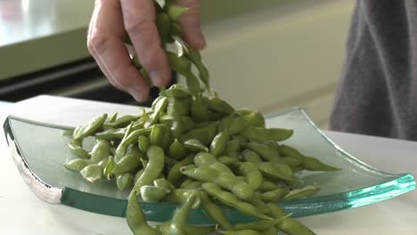 Organic-soy-beans-on-a-glass-plate